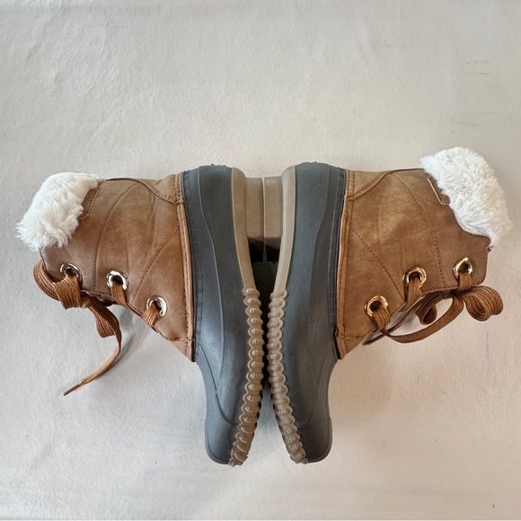 Tommy Hilfiger Ravino Brown Duck Ankle Boots Rain Booties (8M) - Picture 5 of 16